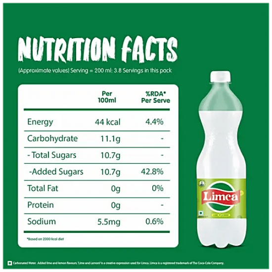 LIMCA LIME-N-LEMON FLAVOURED SOFT DRINK | COLD DRINK 2 LTR