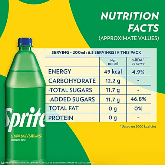 SPRITE LEMON-LIME FLAVOURED SOFT DRINK | COLD DRINK 1 LTR