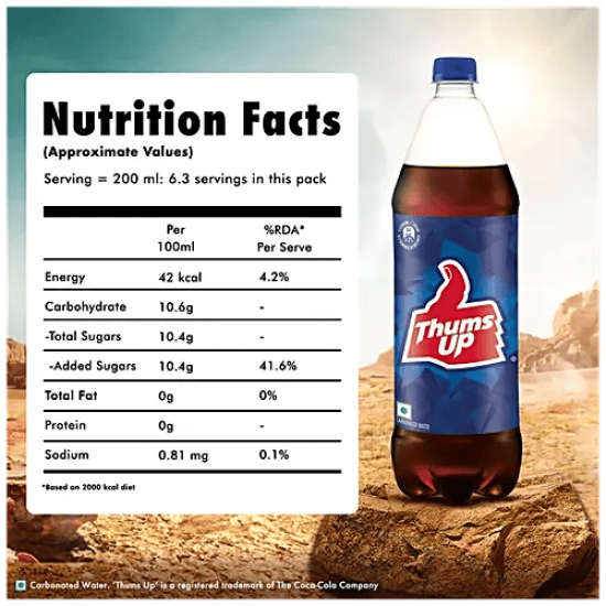 THUMS UP SOFT DRINK | CARBONATED WATER | COLD DRINK 1 LTR