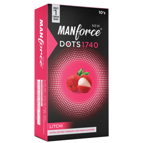MANFORCE 1740 DOTS LITCHI FLAVOURED CONDOMS 10 PCS PACK
