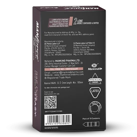 MANFORCE 342 DOTS CHOCOLATE FLAVOURED CONDOMS 10 PCS PACK