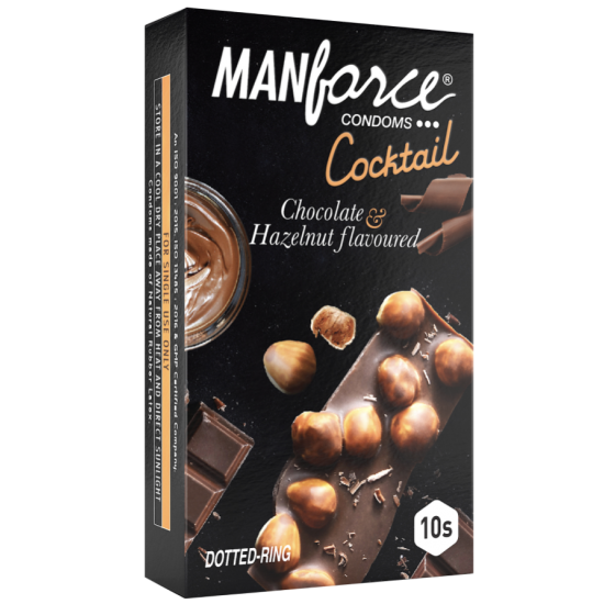 MANFORCE COCKTAIL CHOCOLATE & HAZELNUT FLAVOURED CONDOMS 10 PCS PACK