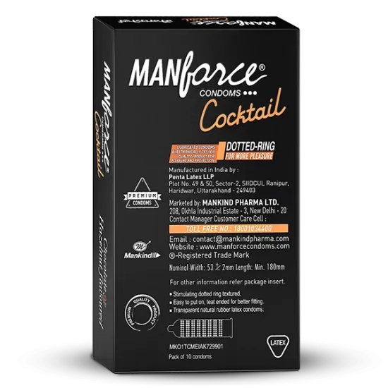 MANFORCE COCKTAIL CHOCOLATE & HAZELNUT FLAVOURED CONDOMS 10 PCS PACK