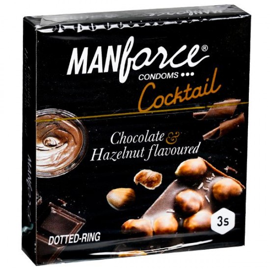 MANFORCE COCKTAIL CHOCOLATE & HAZELNUT FLAVOURED CONDOMS 3 PCS PACK