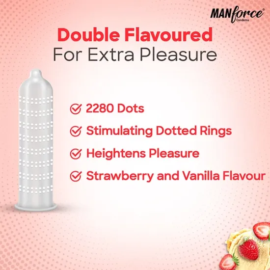 MANFORCE COCKTAIL STRAWBERYY & VANILLA FLAVOURED CONDOMS 10 PCS PACK