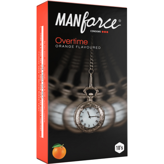 MANFORCE OVERTIME ORANGE FLAVOURED CONDOMS 10 PCS PACK