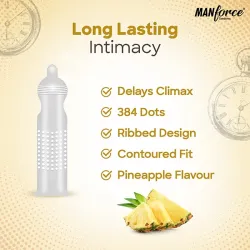 MANFORCE OVERTIME PINEAPPLE FLAVOURED CONDOMS 10 PCS PACK