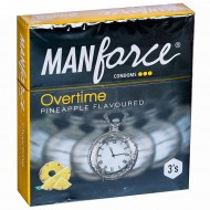 MANFORCE OVERTIME PINEAPPLE FLAVOURED CONDOMS 3 PCS PACK