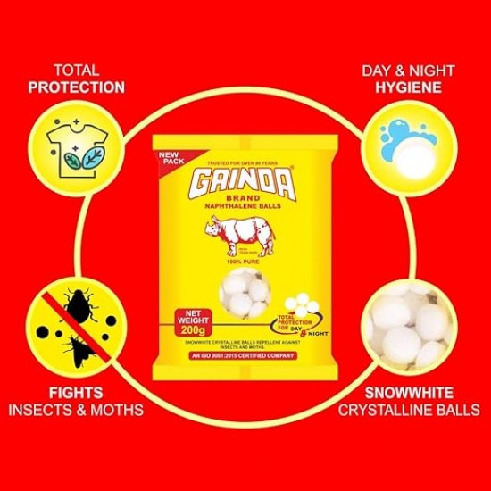 GAINDA NAPTHALENE BALLS | WHITE KAPOOR GOLI | 100 G