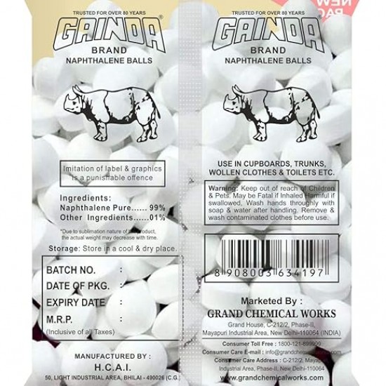 GAINDA NAPTHALENE BALLS | WHITE KAPOOR GOLI | 100 G