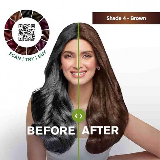 GARNIER COLOR NATURALS | CREM RICH | NO AMONIA | NOURISHING HAIR COLOR | SHADE - 4 BROWN | 35ML+30G