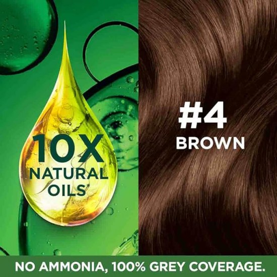 GARNIER COLOR NATURALS | CREM RICH | NO AMONIA | NOURISHING HAIR COLOR | SHADE - 4 BROWN | 35ML+30G
