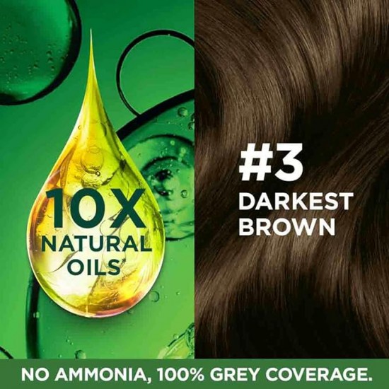 GARNIER COLOR NATURALS | CREM RICH | NO AMONIA | NOURISHING HAIR COLOR | SHADE - 3 DARK BROWN | 35ML+30G