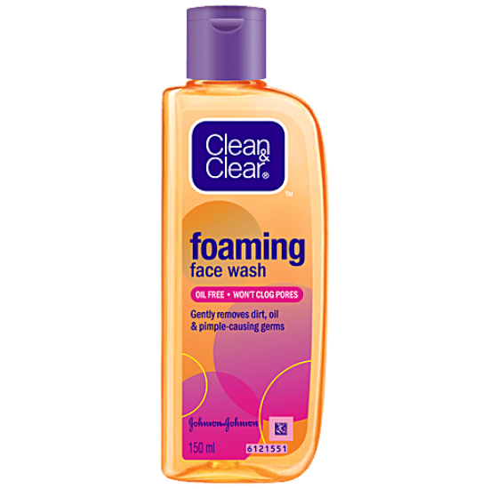 CLEAN & CLEAR FOAMING FACE WASH | NEW IMPROVED | NO ADDED PARABENS AND SULPHATES | 150 ML