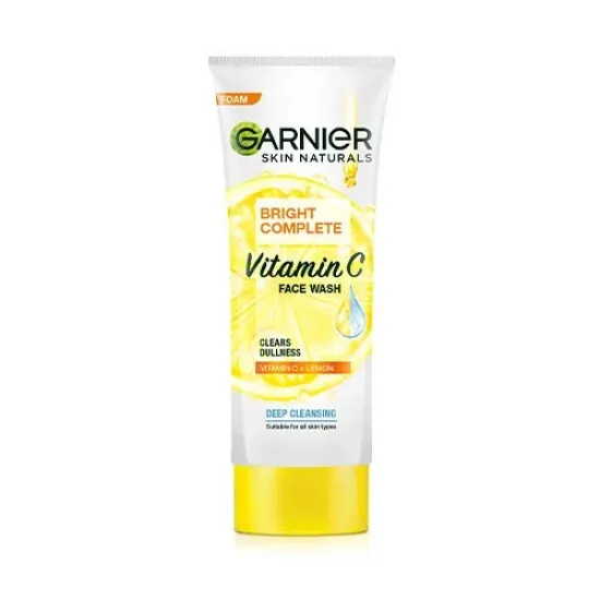 GARNIER BRIGHT COMPLETE VITAMIN C LEMON FACE WASH 100G