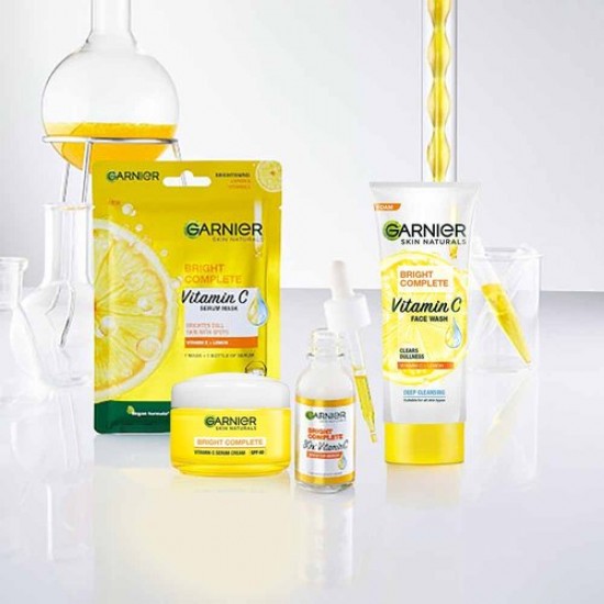 GARNIER BRIGHT COMPLETE VITAMIN C LEMON FACE WASH 100G