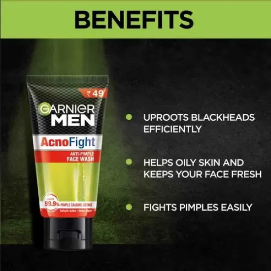 GARNIER MEN ACNO FIGHT ANTI-PIMPLE FACE WASH 50G