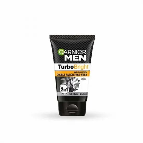 GARNIER MEN TURBO BRIGHT ANTI-POLLUTION DOUBLE ACTION FACE WASH 50G
