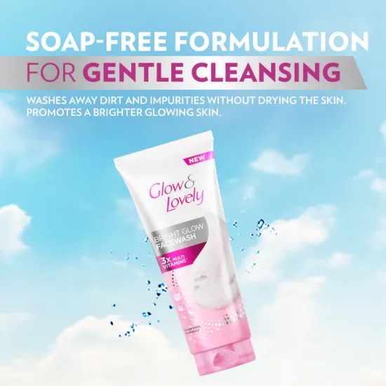 GLOW & LOVELY BRIGHT GLOW FACE WASH | WITH VITAMIN B3 | 3X SOAP FREE FORMULA | 100G 
