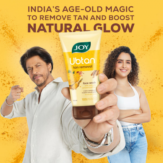 JOY UBTAN FACE WASH | TAN REMOVAL + BLEMISH MINIMIZING | WITH TURMERIC SANDAL & SAFFRON | 100ML