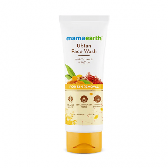 MAMA EARTH UBTAN FACE WASH | WITH TURMERIC & SAFFRON | FOR TAN REMOVAL | 100G FACE WASH