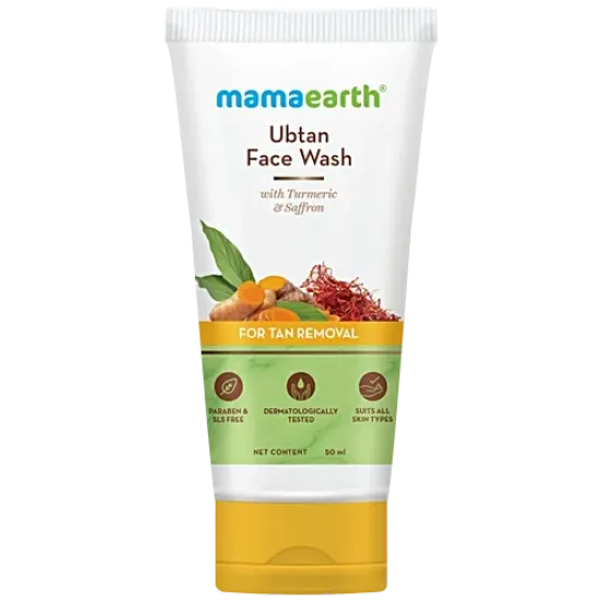 MAMA EARTH UBTAN FACE WASH | WITH TURMERIC & SAFFRON | FOR TAN REMOVAL | 50 G FACE WASH