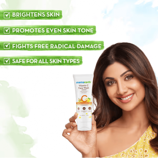 MAMA EARTH VITAMIN C FACE WASH | WITH VITAMIN C & TURMERIC | FOR SKIN ILLUMINATION | 100 G FACE WASH 