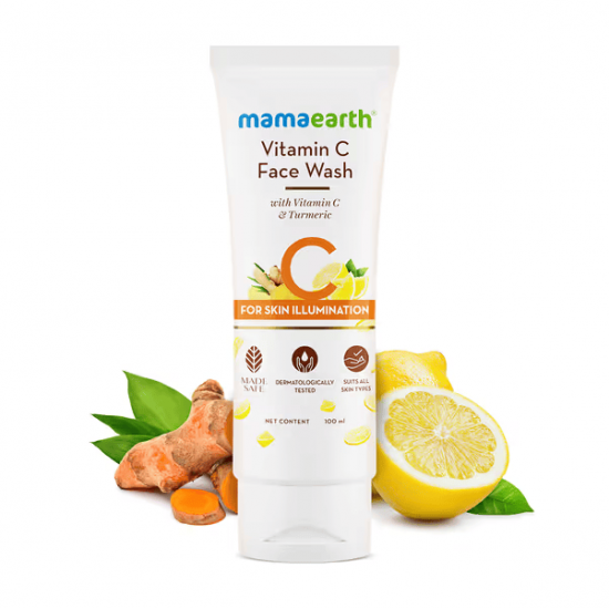 MAMA EARTH VITAMIN C FACE WASH | WITH VITAMIN C & TURMERIC | FOR SKIN ILLUMINATION | 100 G FACE WASH 