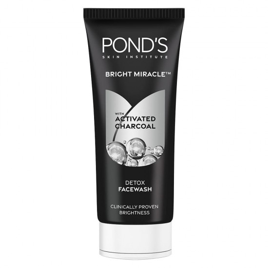 PONDS BRIGHT MIRACLE FACE WASH | WITH ACTIVATED CHARCOAL | DETOX FACE WASH | 50 G 