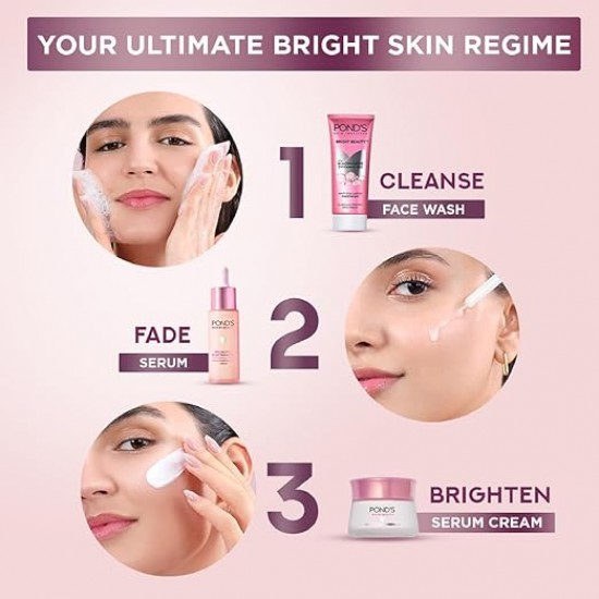 PONDS BRIGHT BEAUTY FACE WASH | FOR BRIGHTNESS | WITH NIACINAMIDE VITAMIN B3 | ANTI-DULLNESS FACE WASH 100 G