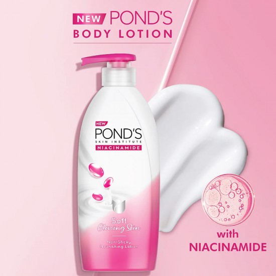 PONDS NIACINAMIDE | SOFT GLOWING SKIN | 3X MOISTIRIZATION | NON-STICKY NOURISHING BODY LOTION | 180 ML