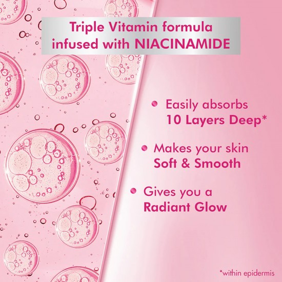 PONDS NIACINAMIDE | SOFT GLOWING SKIN | 3X MOISTIRIZATION | NON-STICKY NOURISHING BODY LOTION | 180 ML